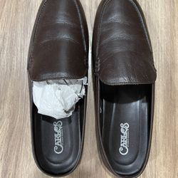 Carlos Santana Chocolate, Leather Slides Men’s 11