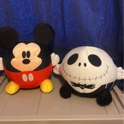 Disney Mickey Mouse And Jack Skellington Stuffed Animals