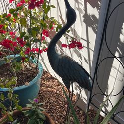 Metal Cranes Japanese Outdoor Art