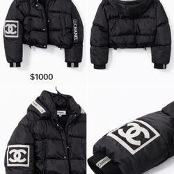 CHANEL Black Logo Crop Puffer Jacket – Luxury Streetwear