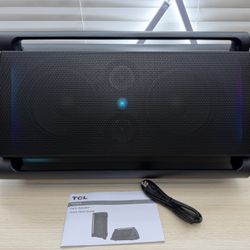 Brand New TCL TP300K Portable Bluetooth Party Speaker with 8 RGB Dynamic Light Shows, 18 Hr Battery, and IPX4 Splash-Proof Rating  SKU425