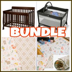Baby Bundle: Crib, Graco Pack n Play & Play Mat
