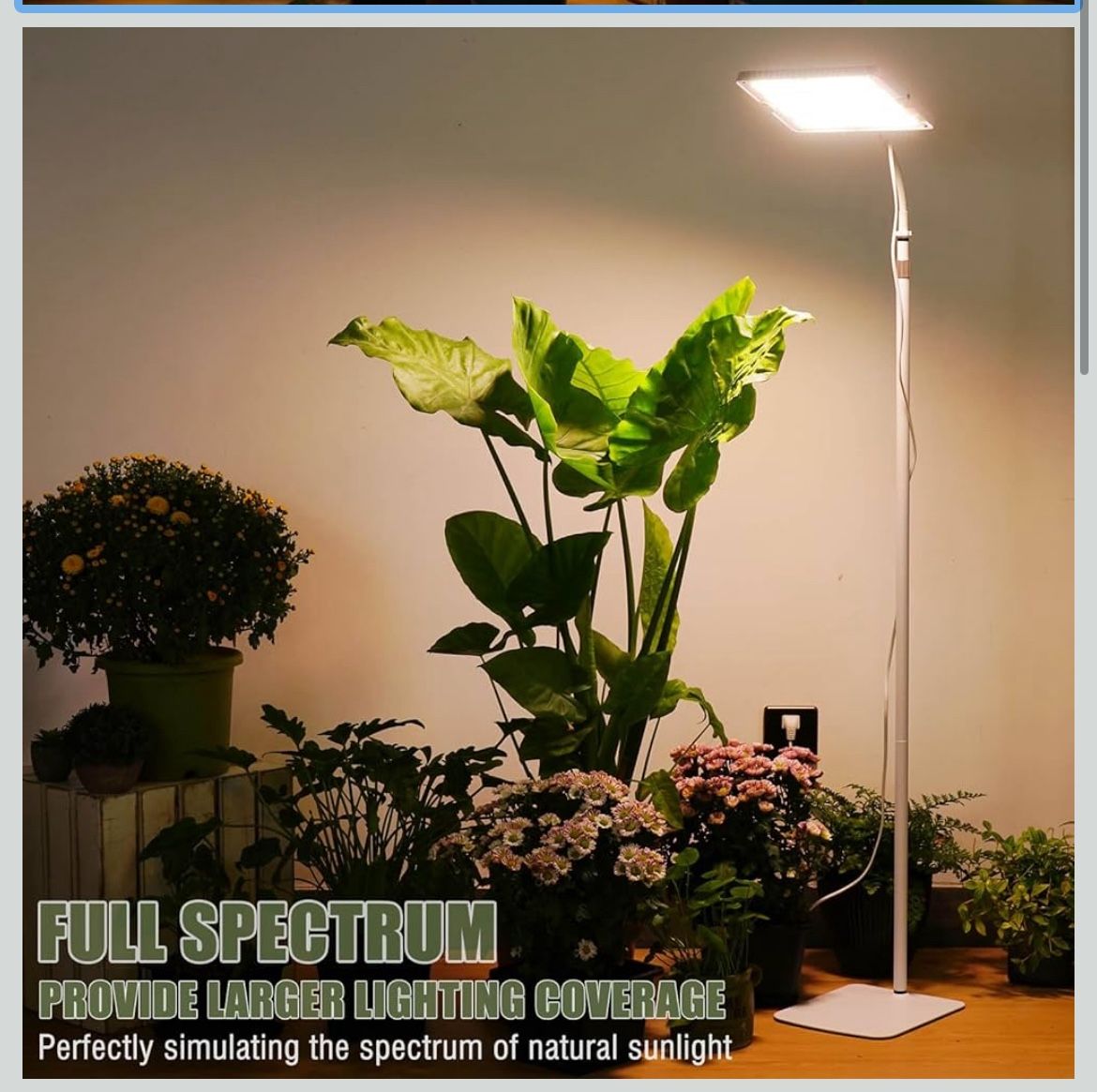 🍀LED Grow Lights for Indoor Plants with Stand for Floor and Tabletop , Full Spectrum plant lights for indoor growing with Timer 4H/8H/12H, Plant ligh
