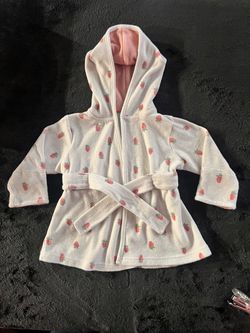 Strawberry Hooded Baby Bathrobe