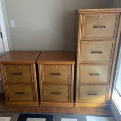 Solid Oak File Cabinets
