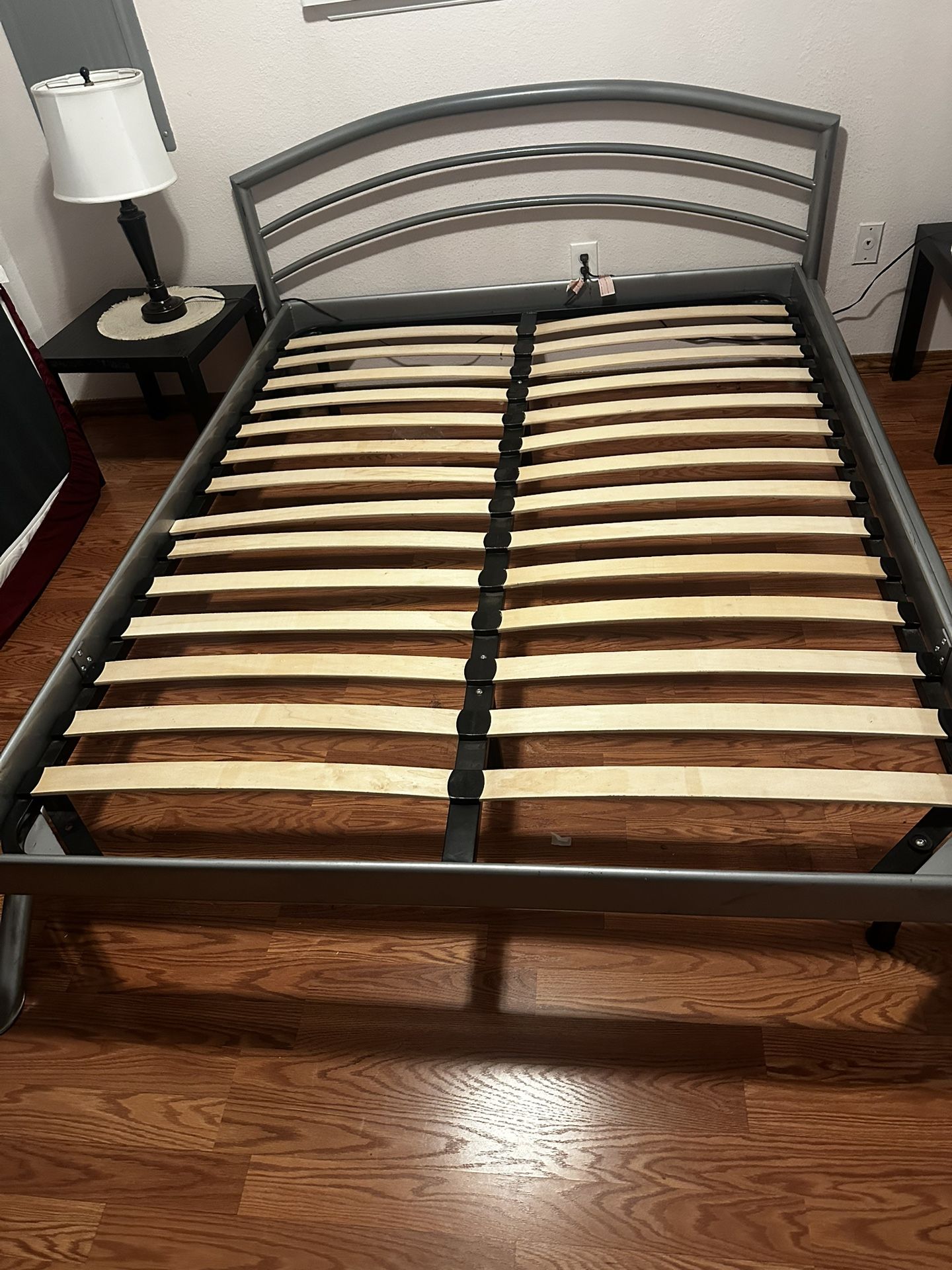 Grey Metal Queen Bed Frame