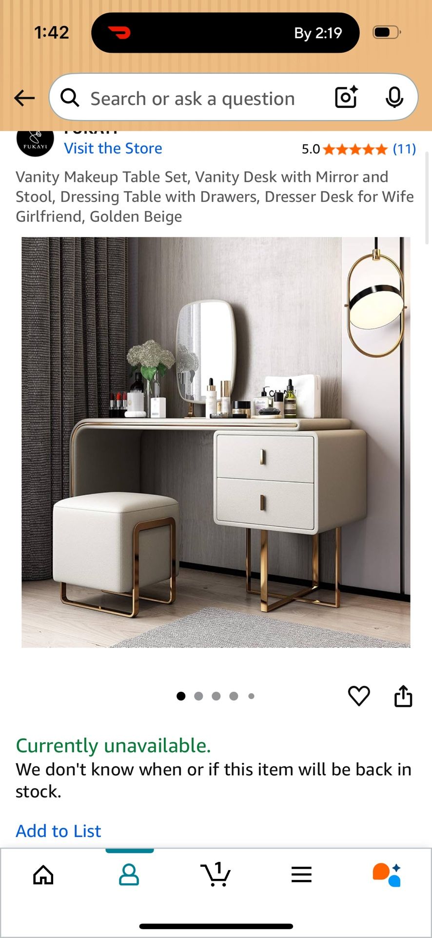 Cream And Gold Vanity