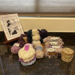 3 pounds of assorted “knit me a sweater” yarn
