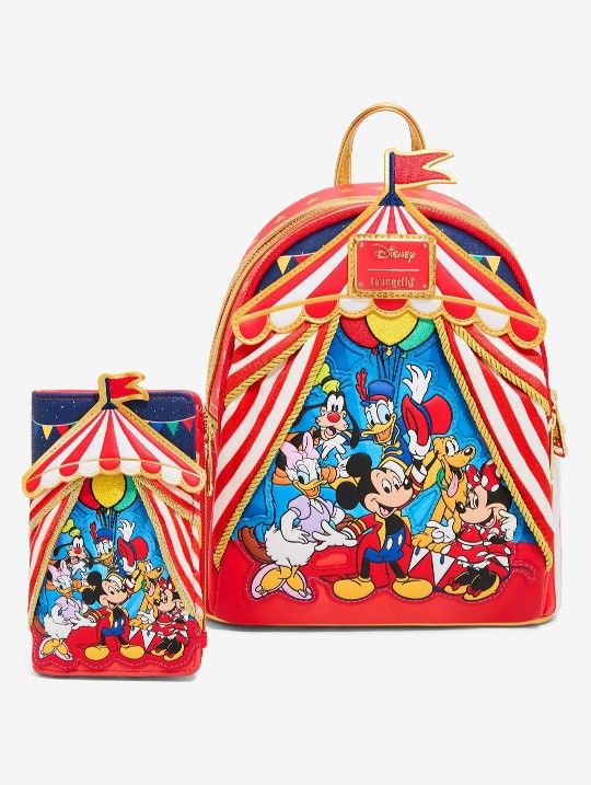 Loungefly Mickey Mouse Circus Backpack and Wallet