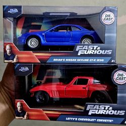Jada Fast & Furious Die-Cast Cars - Nissan Skyline & Corvette Set
