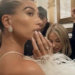 Hailey-Inspired Trendy Press-On Nails with Unique Decorations