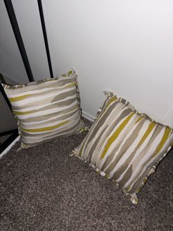 FOR SALE: Set of 2 Striped Throw Pillows