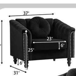 Black Satin Arm chair