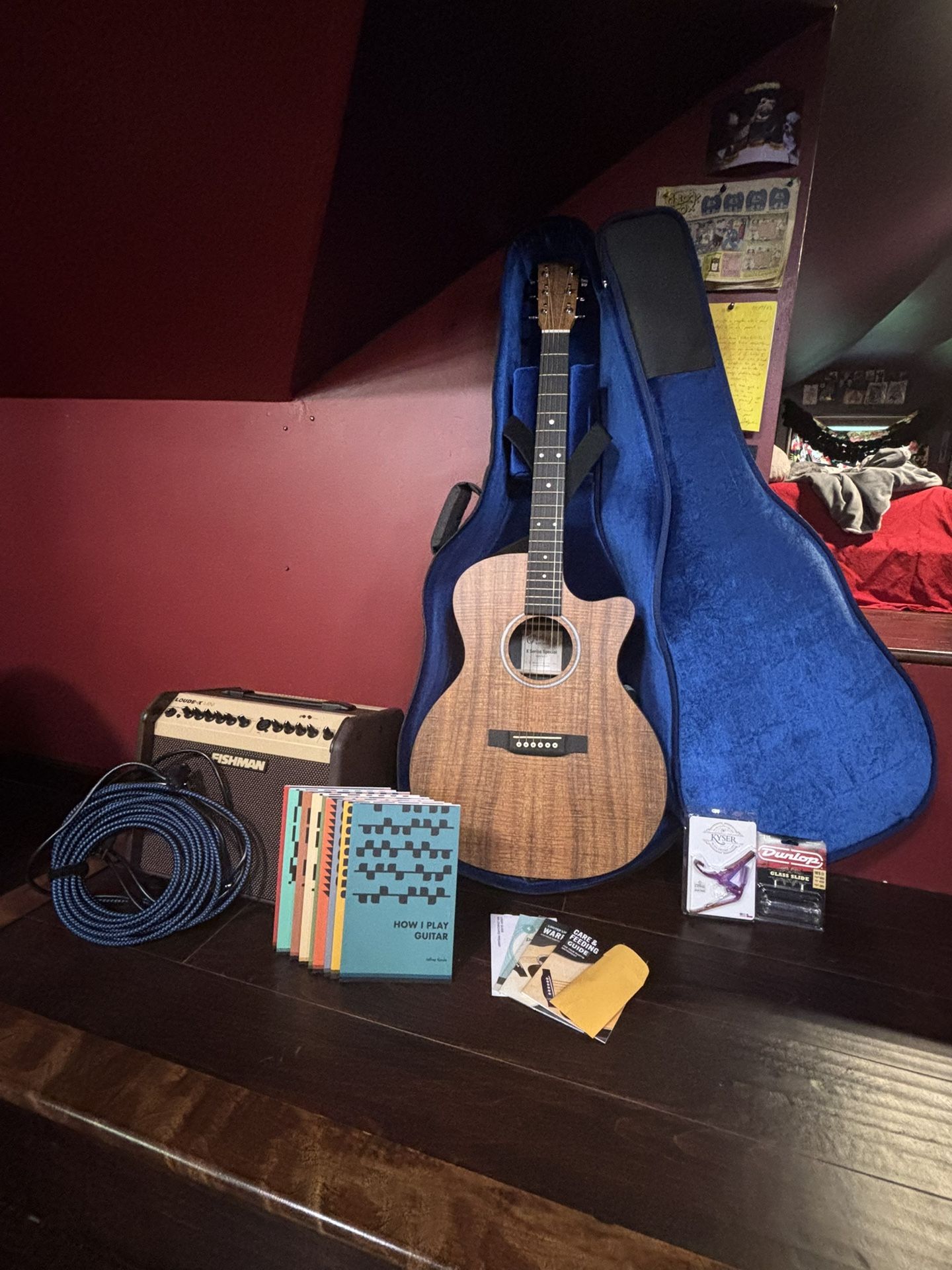 Acoustic Electric Guitar And Amp Set