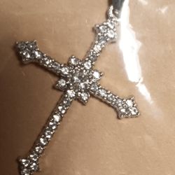 Cross-silver Tone