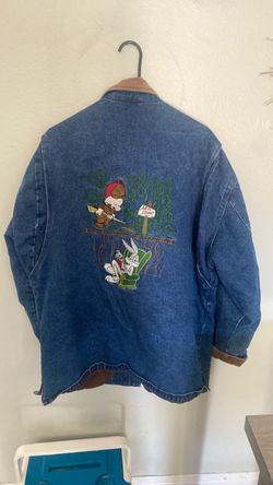Looney Tunes Denim Chore Jacket Barn Coat Hunting Bugs Bunny