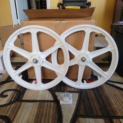 NEW Bicycle Bmx Mag Wheels 20" White