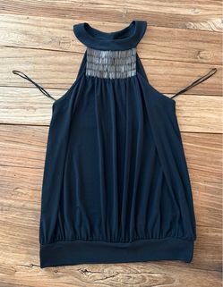 The Limited black halter top with metallic beading XS