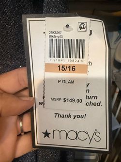 Glam Black Navy Silver Glitter Top Size 15/16