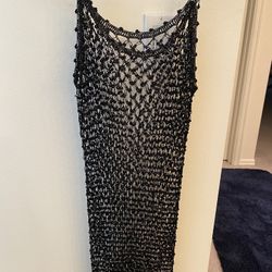 Beautiful hand-woven sequin black dress Sz：S