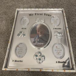 Silver Plated My First Year Picture Frame