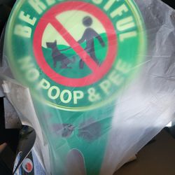 3 New Be Respectful No Poop & Pee Yard Signs Hard Plastic 