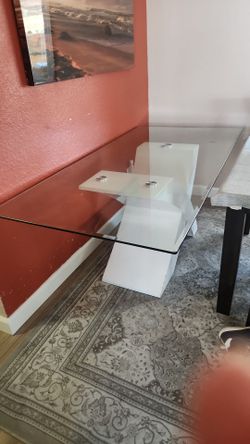 Glass top dining table