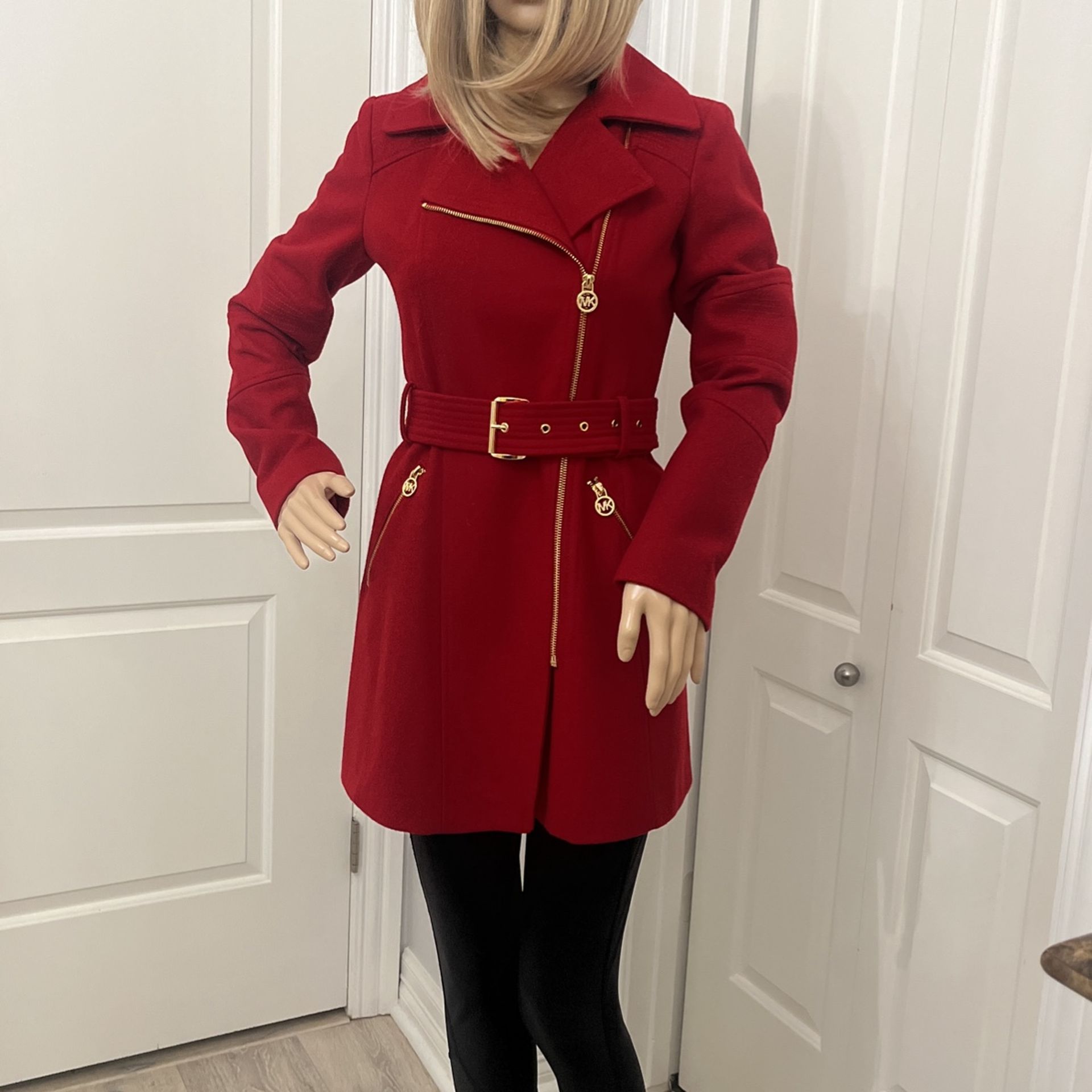 Michael Kor Trench Coat Red Size PXS