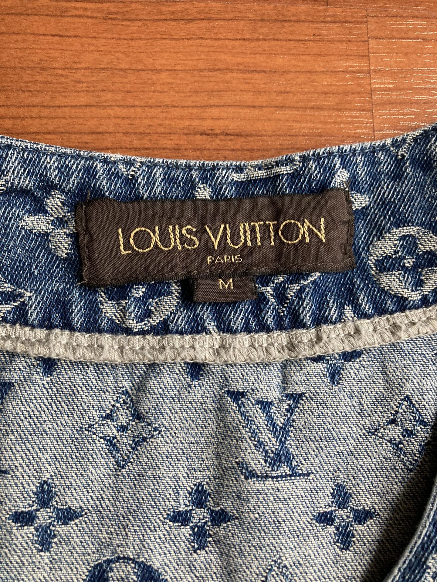 Louis Vuitton Supreme Blue Monogram Baseball Jersey