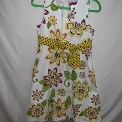 Adorable kids girls size 16 Duchess white & yellow floral dressy formal dress