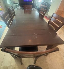 Large table, wall unit and 2 side tables! Must go ASAP