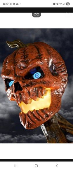 12-Foot Giant Inferno Pumpkin Skeleton with LifeEyes