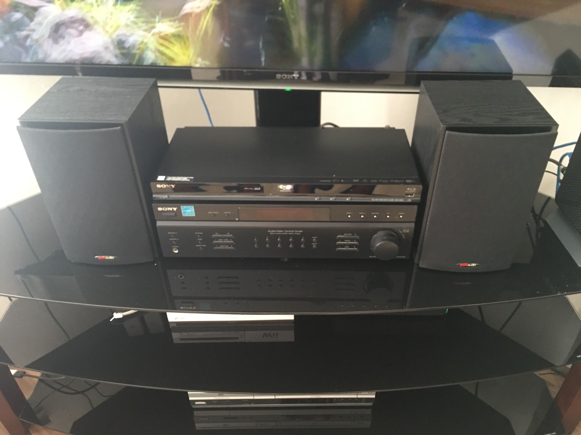 Polk Audio, Sony Receiver, Sony Bluray 3-D Wi-Fi Player