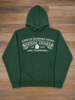 Denim tears hoodie Dark green And Real
