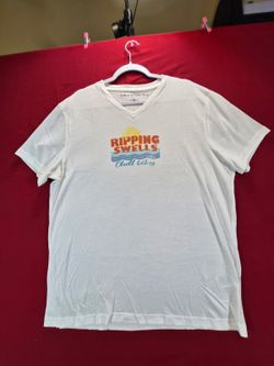 Sun Stone Rippling Swirls White Graphic T Shirt XL