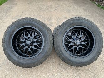 20x10 INCH KARMA OFF-ROAD RIMS WITH 35x12.50R20 TIRES