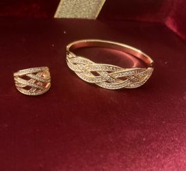 Gold Bracelet & Ring Set of 2