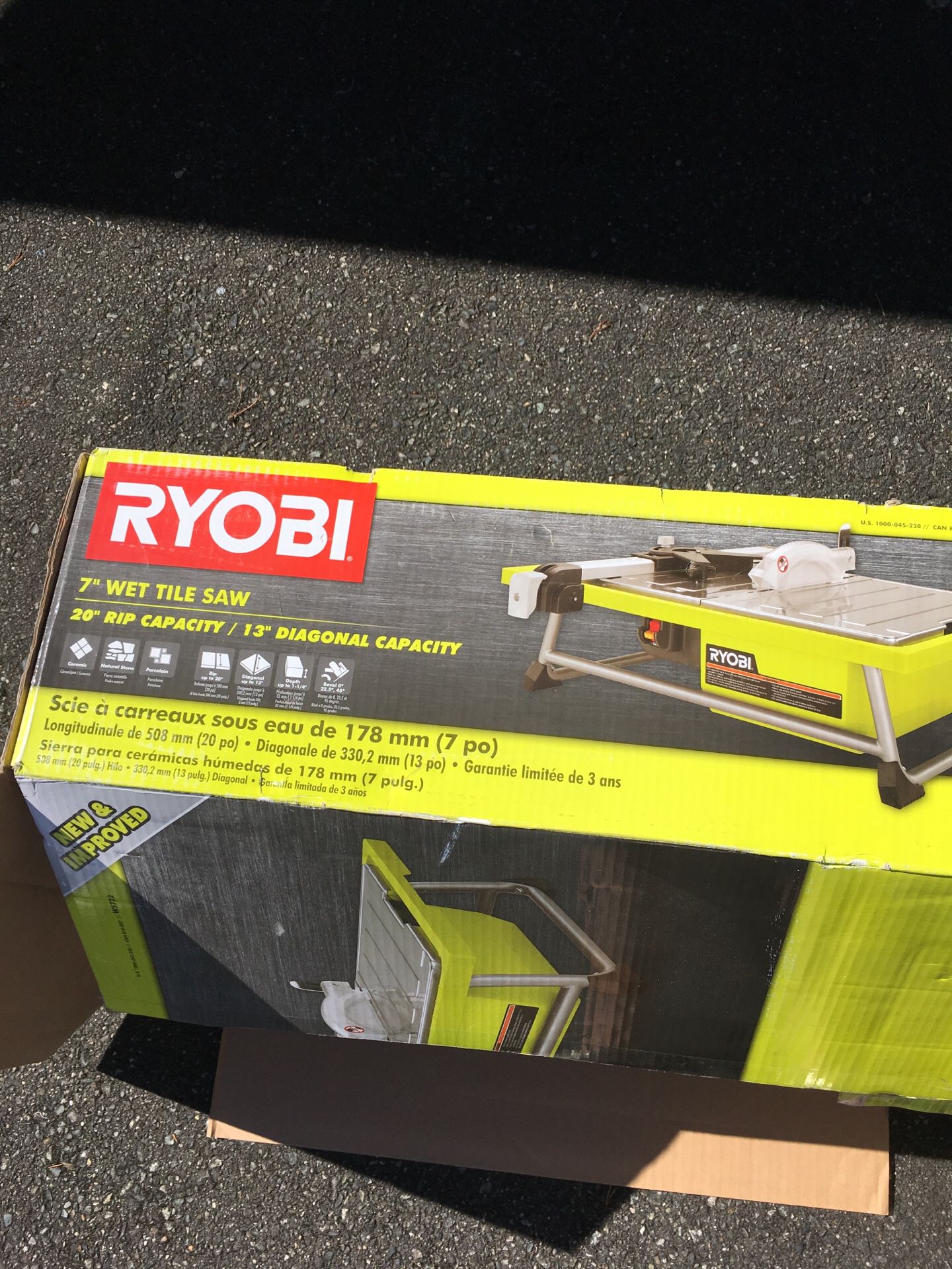 Ryobi 7” wet tile saw