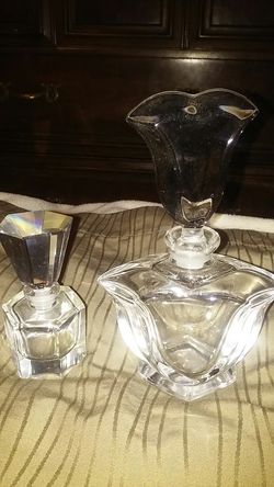 Beautiful vanity glass perfume decanters