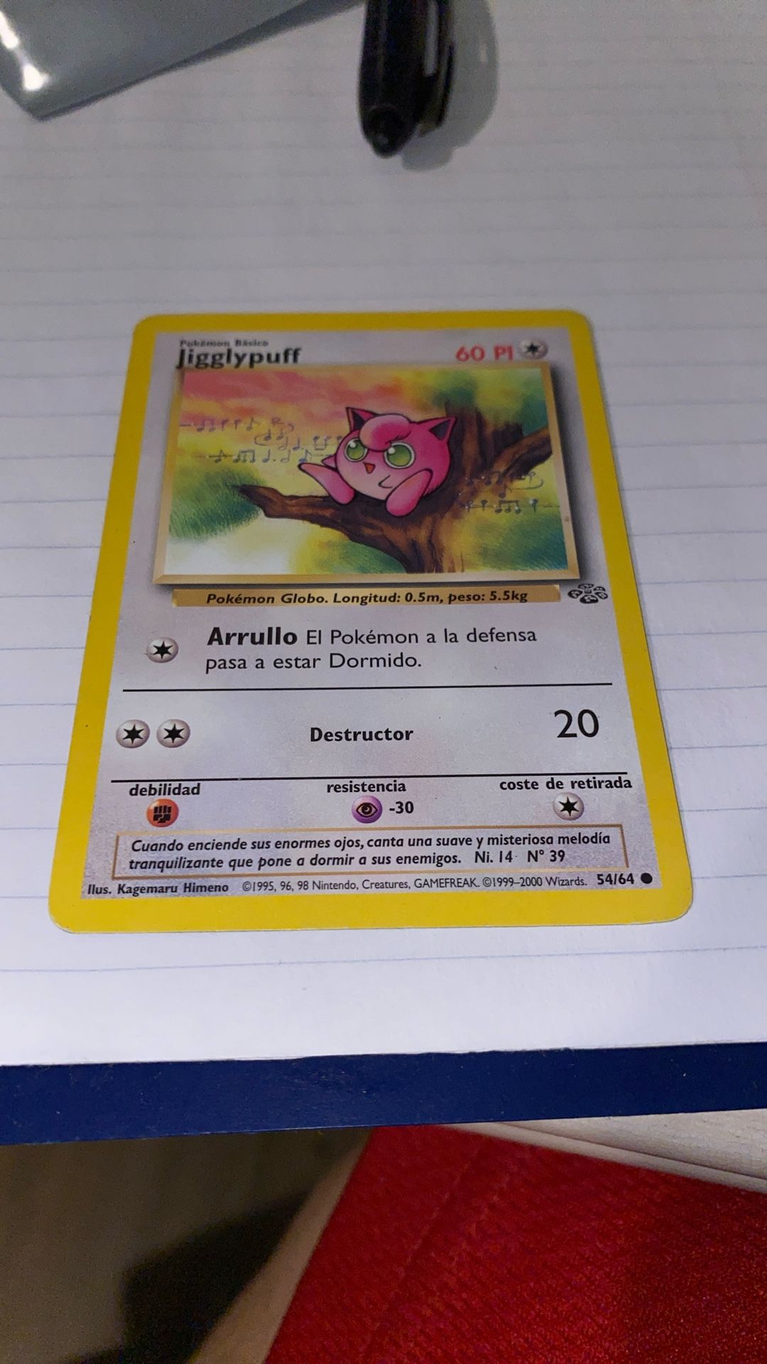 Pokemon Jigglypuff 54/64 Jungle 1st Edition (Spanish)