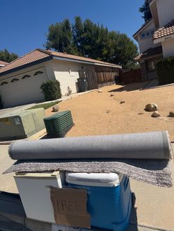 Curb Alert- FREE items! outside mini fridge, 5x8 rug, big cooler and 6’ umbrella