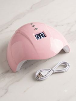 UV LED Nail Lamp with LCD Display – Pink Gel Nail Dryer