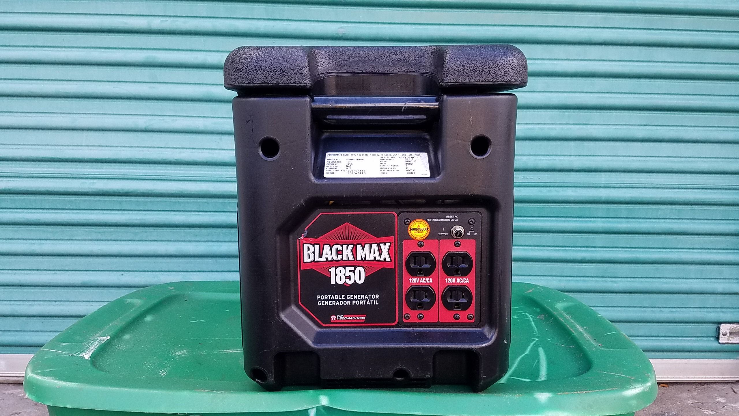 1850 BLACK MAX PORTABLE GENERATOR NEW