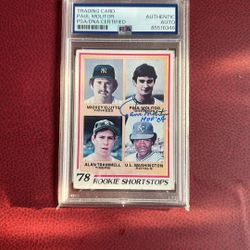 Paul Molitor Authentic Auto Baseball Card 