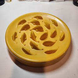 FREE Shallow Yellow Melamine Slow Feeder Bowl
