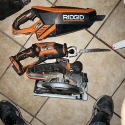 Rigid Circular Saw, Vacuum, & Sawzall NO BATTERIES 