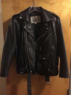 Medium biker leather jacket. Sz 38