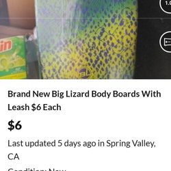 Brand New Boogie Boards With Leash $6 Each