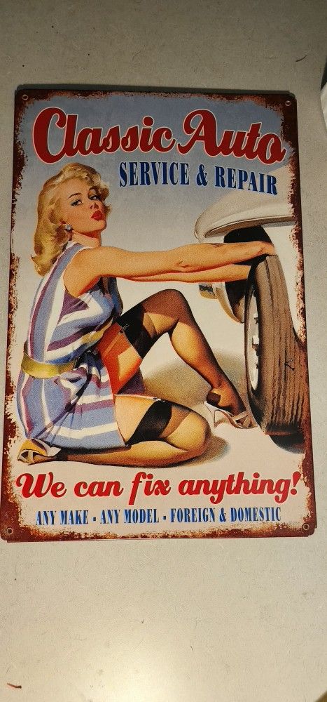 CLASSIC AUTO VINTAGE GARAGE PLATE