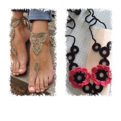 Barefoot crochet sandals